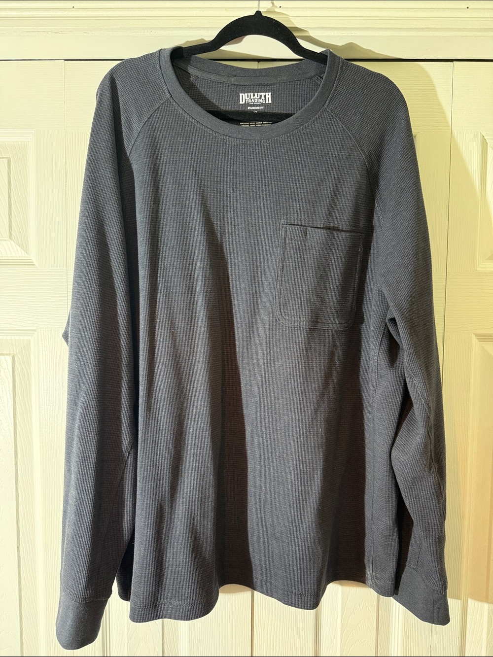 Duluth Trading Co Men’s Long Sleeve Waffle Crew in Charcoal